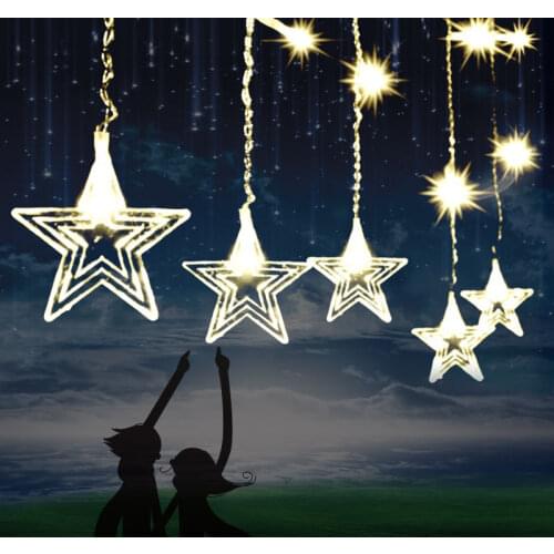 Direct factory LED curtain light star christmas tree decorations home light Creative festival Starry Sky Icicle drop lights