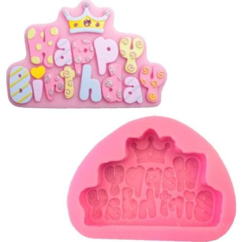 Christmas Silicone Molds decoration crown happy birthday Chocolate Candy Resin Crafts Sugarcraft Fondant Cake Decorating Tools