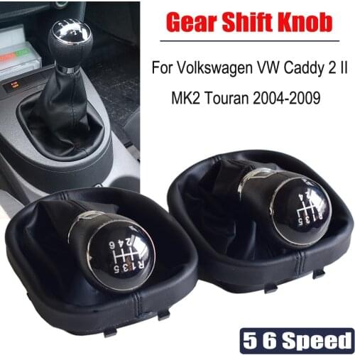 Shifter Car Leather Boot Gear Shift Knob Head Lever Cover Accessories For Volkswagen VW Caddy 2 II MK2 Touran 2004-2009