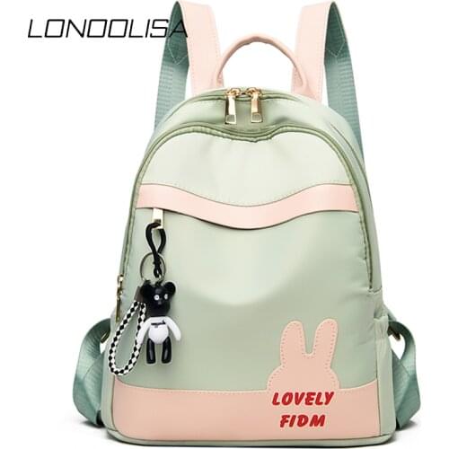 Cute Ornaments Women Backpack Female Waterproof Nylon Rucksack Lightweight School Bags for Teenage Girls Travel Backpack Daypack