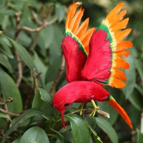 Cute Artificial Feather Flying Bird Christmas Tree Decoration Craft