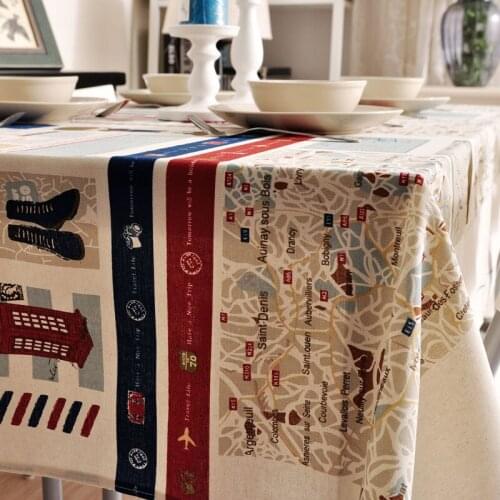 European Mediterranean tour series table cloth cotton and linen table cloth Modern simplicity table cloth