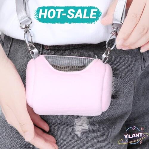 SWT Travel Portable Squirrel Visible Mesh Hamster Carrier Bag Cage Cross Body Accessories Cylinder Design Soft Practical House