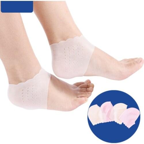 Thin Perforated Heel Socks With Silicone Heel Protector For Broken Feet Skin Care Tool 2 Pieces Of Heel Protector