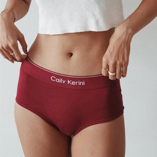 Fashion Letter Girl Panties Modal Cotton Solid Color Comfortable Middle Waist Triangle Sports Breathable Sexy Womens Underwear