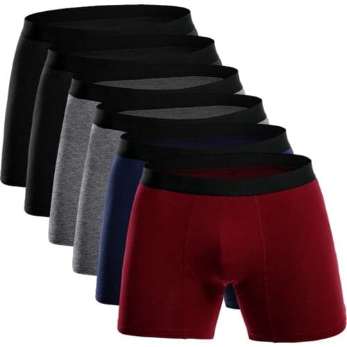 Europe Size Underwear Men Long style Mens Boxers Short 95% Cotton Edition Brand Boxer 2021 New Breathable Underpants Bi
