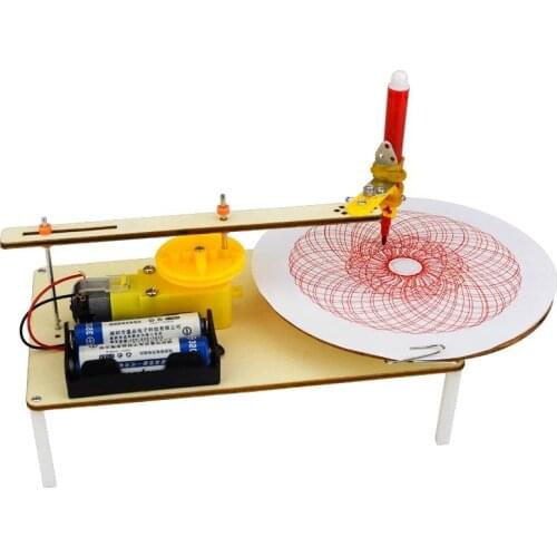 Creative DIY Puzzle Assembled Kits Kids Handmade Graffiti Toy Simple Science Gizmo Physics Experiment Resources Electric Plotter