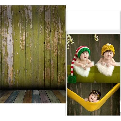 MEHOFOTO Vinyl Photography Background Vintga Green Wood Floor New Fabric Flannel Backdrops For Newborn photo studio CM6739