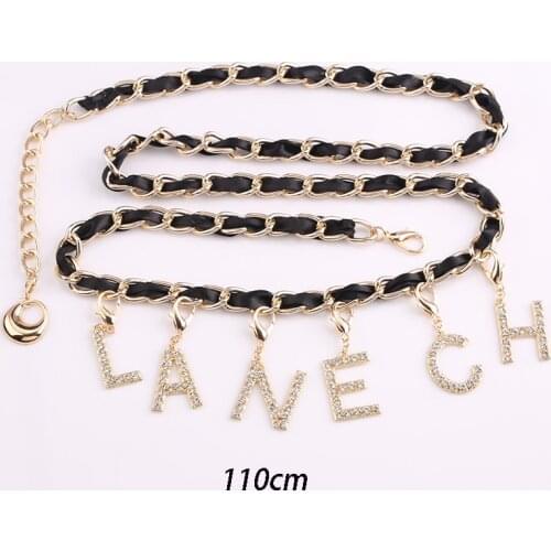 Sexy Arete Statement Belly Waist Chain For Women Dress Accessories Fashion Crystal MONEY Letter Belt Body Jewelry For Party Gift