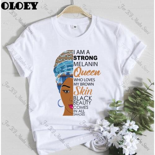 Feminism T Shirt Fashion Casual Cartoon Feminist Cartoon African Girl Print Women T-shirt