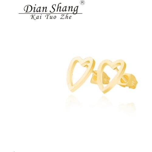 Valentine Day Gifts Tiny Heart Stud Earrings For Women Gold Small Earrings Fashion Jewelry