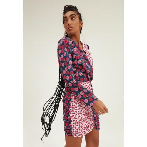 Flower Padded Double Breasted Women 'S Dress Top Blouse Dress Women Mini Dress Skirt Dress Elegant Sexy Party Beach Cut Out