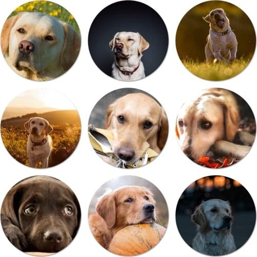 58mm Labrador Dog Icons Pins Badge Decoration Brooches Metal Badges For Backpack Decoration