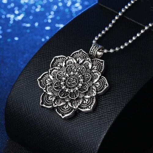 1Pcs Tibet Spiritual Necklace Tibet Mandala Pendant Necklace Geometry Amulet Religious Jewelry