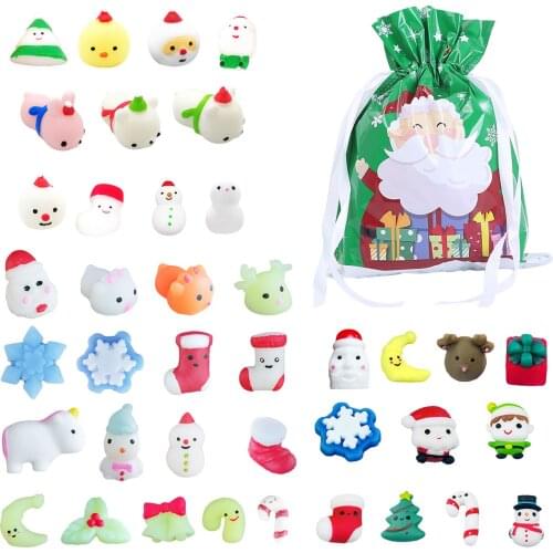 10/30pcs Squishy Toy Christmas Stocking Snowman Shape Squeeze Rising Soft Sticky Stress Relief Toys Christmas Gift For Value