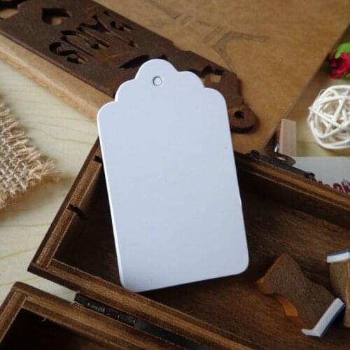 100pcs 3x5cm Blank Bookmark Trapezoid/ Scallop Shape Kraft Paper Tags DIY Creative Note Price Lable Hang Tag Gift Tag