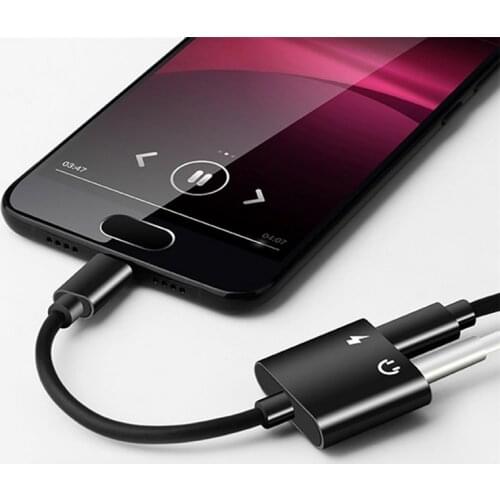 2 in1 Type-C to 3.5mm Headphone Jack Adaptor/Connector Charger, Earphone Aux Audio & Charge Adaptor