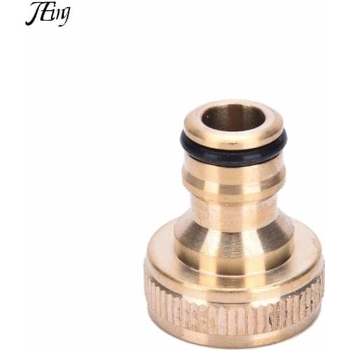2 PCS 3/4 Solid Brass Threaded Tap Garden Hose Connect Adaptor Tap Snap Fitting Pipe