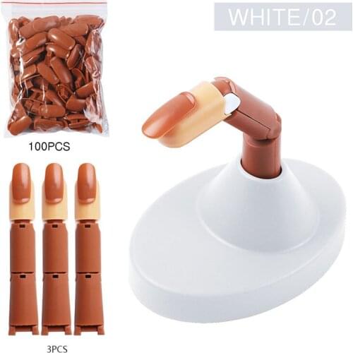 3Pcs Practice Hand +100 Pcs Manicure Tips Fake Finger Nail Fake Fingers Flexible Adjustable Reusable DIY Manicure Tool