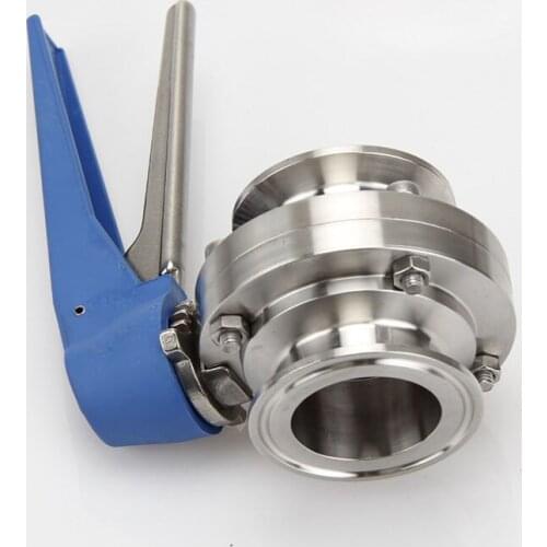 38mm SS304 Stainless Steel Sanitary Butterfly Valve Fit 1.5" Tri Clamp Homebrew with Squeeze Trigger