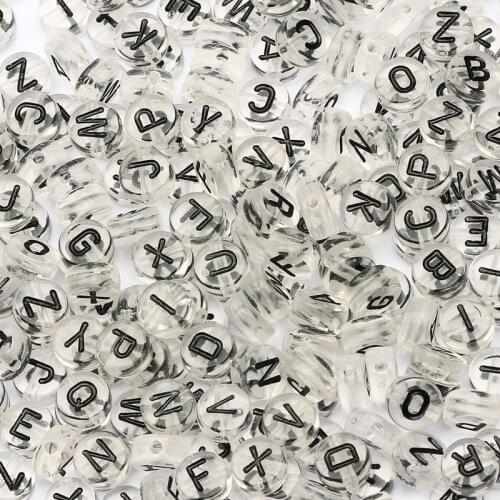 4*7mm Transparent Mixed Letter Acrylic Beads Round Flat Loose Spacer Beads For Diy Jewelry Making Handmade Bracelet Accessories