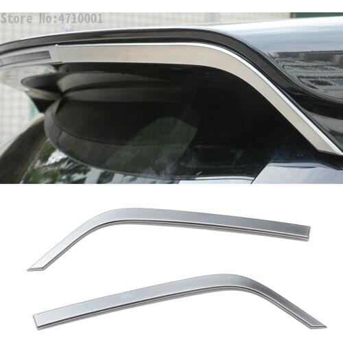 ABS Chrome Car Exterior Rear Trunk Tail Spoiler Wing Strips Trim 3pcs for Land Rover Discovery Sport 2015-2017