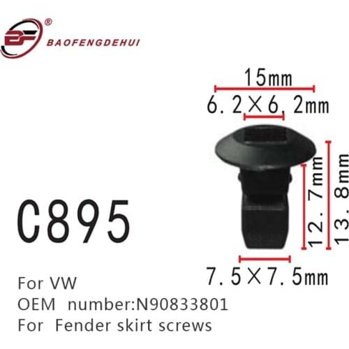 Car Fender Skirt Screws Buckle For Volkswagen N90833801
