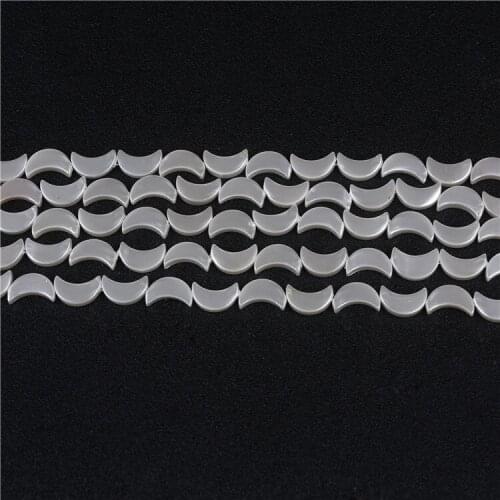 White mother of pearl handmade moon shape shell handy fresh water shell for jewelry making