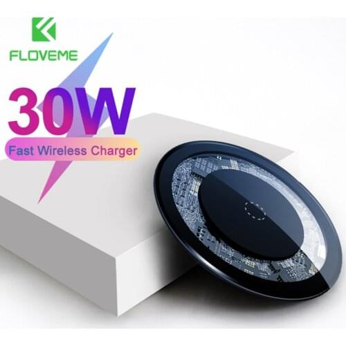 FLOVEME 30W Wireless Charger Fast Qi Wireless Phone Charger for iPhone 12 11 Pro Xs Max Wireless Charging Pad for Samsung S20