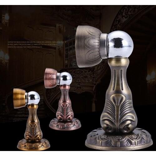 Bronze Retro Design Zinc Alloy Magnetic Door Stop Stopper Holder Catch Floor Fitting With Screws For Family Home Etc