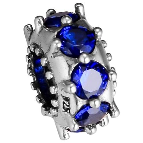 CKK 925 Sterling Silver Jewelry Blue Stone Charms Beads Fits Original Bracelets For Jewelry Making