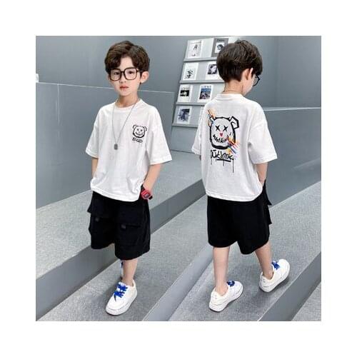 Childrens Clothing Boys Summer Suits 2021 New Baby Boys Handsome and Fashionable Sets Big Boy Boys Summer Casual Sports Suits
