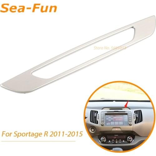For Kia Sportage SL 3 R Sportage3 2011 - 2015 Car Center Condole CD Panel Decoration Cover Trim Sticker ABS Chrome Accessories