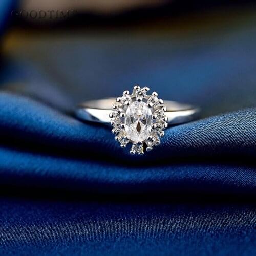 Elegant Women Rings Pure 925 Sterling Silver Ring Jewelry Anniversary Noble Zircon Ring Fashion Rhinestone Wedding Ring For Girl