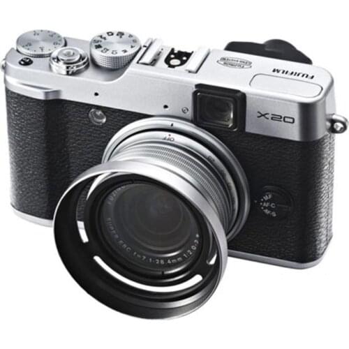 LH-X10 Lens Hood + 52mm Adapter Ringfor Fujifilm X10 X20 X30 Black Silver Metal