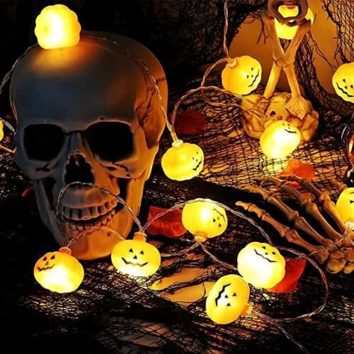 Halloween String Lights Christmas Halloween LED Pumpkin Lights Battery Operated Orange Halloween Decorations Lights for Home