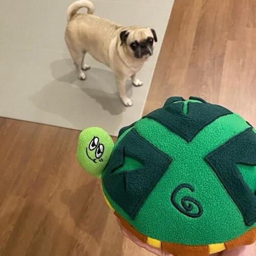 Ins Hot Korea Cute Pet Dog Cat Plush Squeak Sound Dog Toys Tortoise Funny Fleece Durability Chew Molar Toy Fit for All Pets