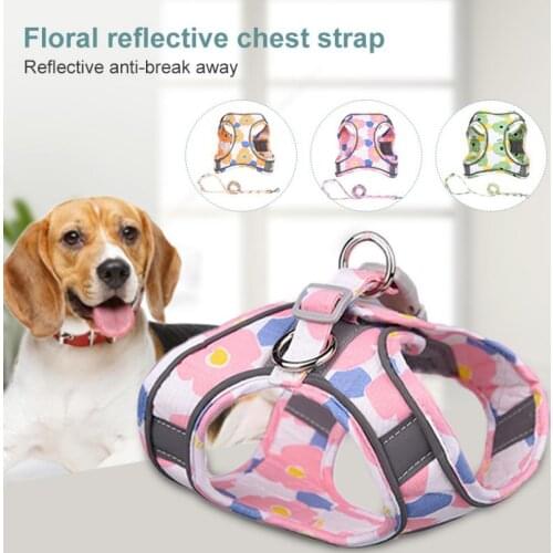 Pet Harness Set Reflective Stripes Anti-escape Breathable Adjustable Cats Vest Chest Strap Leash Kit Pet Accessories Supplies