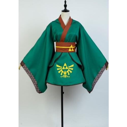 Cosplay The Legend of Zelda: Breath of the Wild Link Costume Green Women Dress Full Set Cosplay Halloween Party For Gril Costume