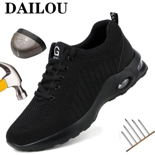 Mens Boots Steel Toe Safety Shoes Work Boots Breathable Working Shoes Men Safety Boots Puncture-Proof Work Shoes Sneakers Man