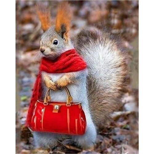 Dpsprue 5d Diy Square/Round Diamond Painting Squirrel Embroidery Diamond Paintings Needlework Mosaic Kit Painting Gift GHF03