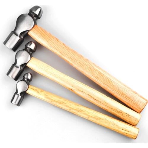 Non-slip round head hammer with Wooden Handle steel ball pein hammer for Woodworking machinist repair Hand Tool 0.5LB.1LB.2LB3LB