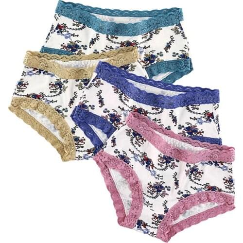 Womens underwear Modal lovely sexy shorts lace lace summer print LES breathable briefs wholesale