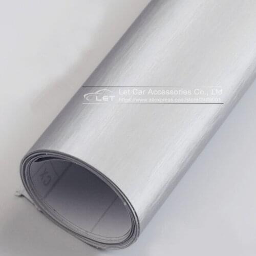 The newest silver Metallic Brushed Aluminum Vinyl car Wrap Film car sticker auto foil decoration