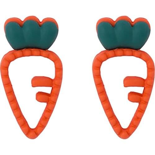New Cute Cartoon Carrots Stud Earrings Hollow out Temperament Contracted Small Delicate Female Jewelry Gifts Women Geometric