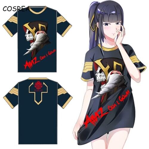 Anime Overlord T-shirt Cosplay Costume Men Women Printing Short Sleeve Tshirt Harajuku Leisure Tshirts Boys Girls Summer