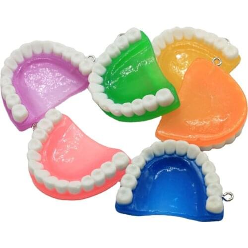 50/100/pcs New Funny False Tooth Charms Colorful For Jewelry Making Findings Cute Lovely Pendant Earing Keychain DIY