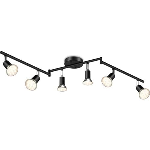 Ceiling Spotlight Black Flush Mount LED Ceiling Light Flexibly Rotatable Light Heads LED Track Lighting GU10 Swing Arms Room