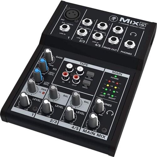 RunningMan Mix5 Portable 5-Channel Compact Mixer MIX Series Analog Mixer Mic Preamp For Live Mixing/Broadcast/Stage Performance