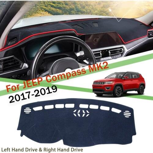 For Jeep Compass 2017 2018 2019 MK2 UV proof instrument panel mat Sunscreen mat Dashboard Cover Sunshade Dashmat Accessories
